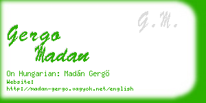 gergo madan business card